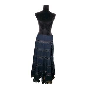 Coupe Vintage Lace Tiered Maxi Skirt Fairy Boho Whimsical size Medium